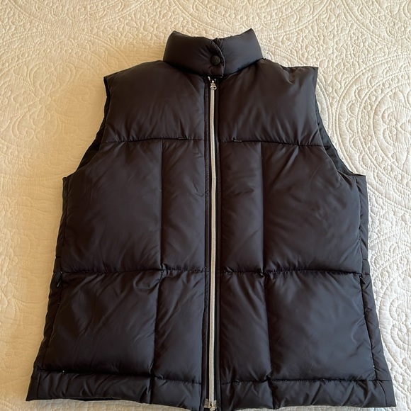 Down Puffer Zipper Vest Womens Large Blue Pockets Warm Active Athleisure Hiking - Picture 15 of 16